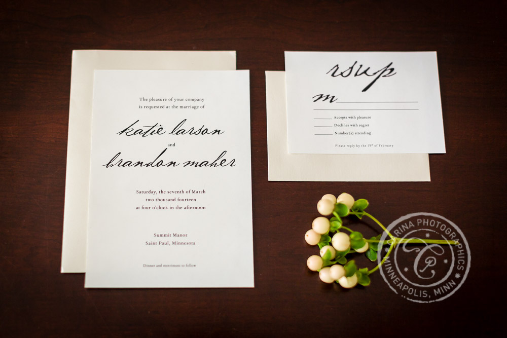 St Paul Wedding Invitation Wooden Table