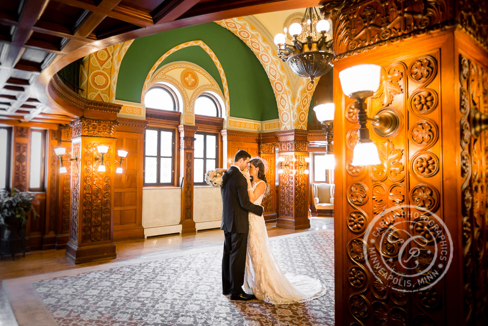 St Paul Wedding Landmark Center Bride Groom Hugging