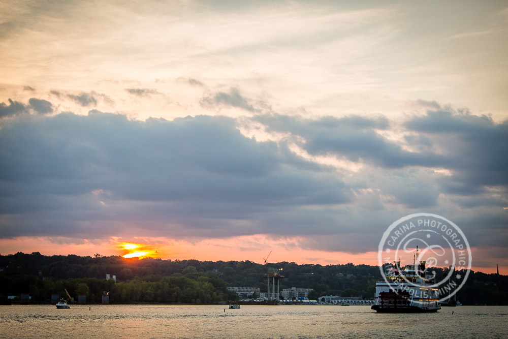 Stillwater MN Paddleboat Cruise Wedding Photo