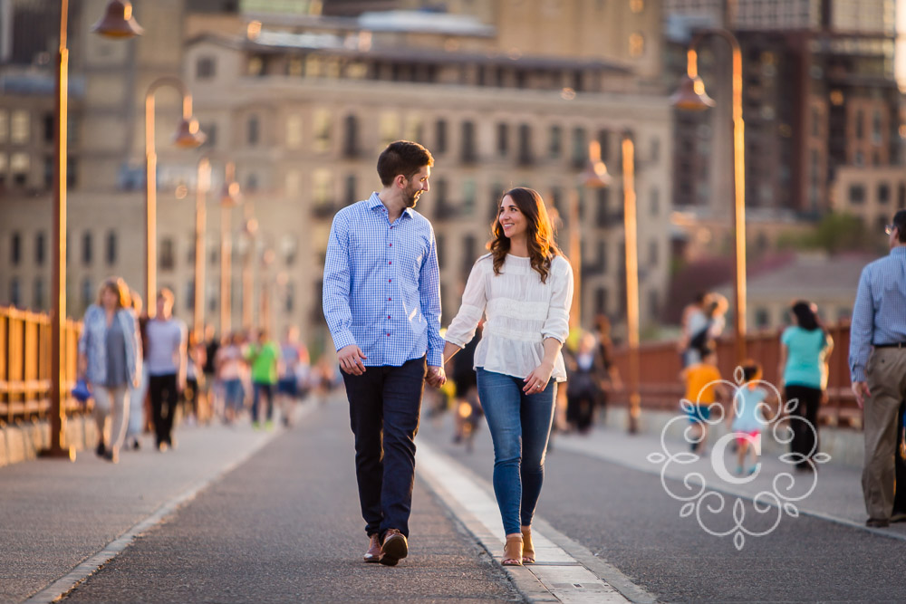 Stone Arch Bridge Engagement Photo